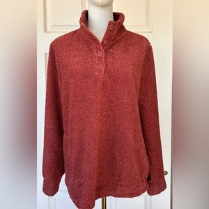 Eddie Bauer Women’s 1/4 Button Fleece Stand Up Collar Size‎ Large